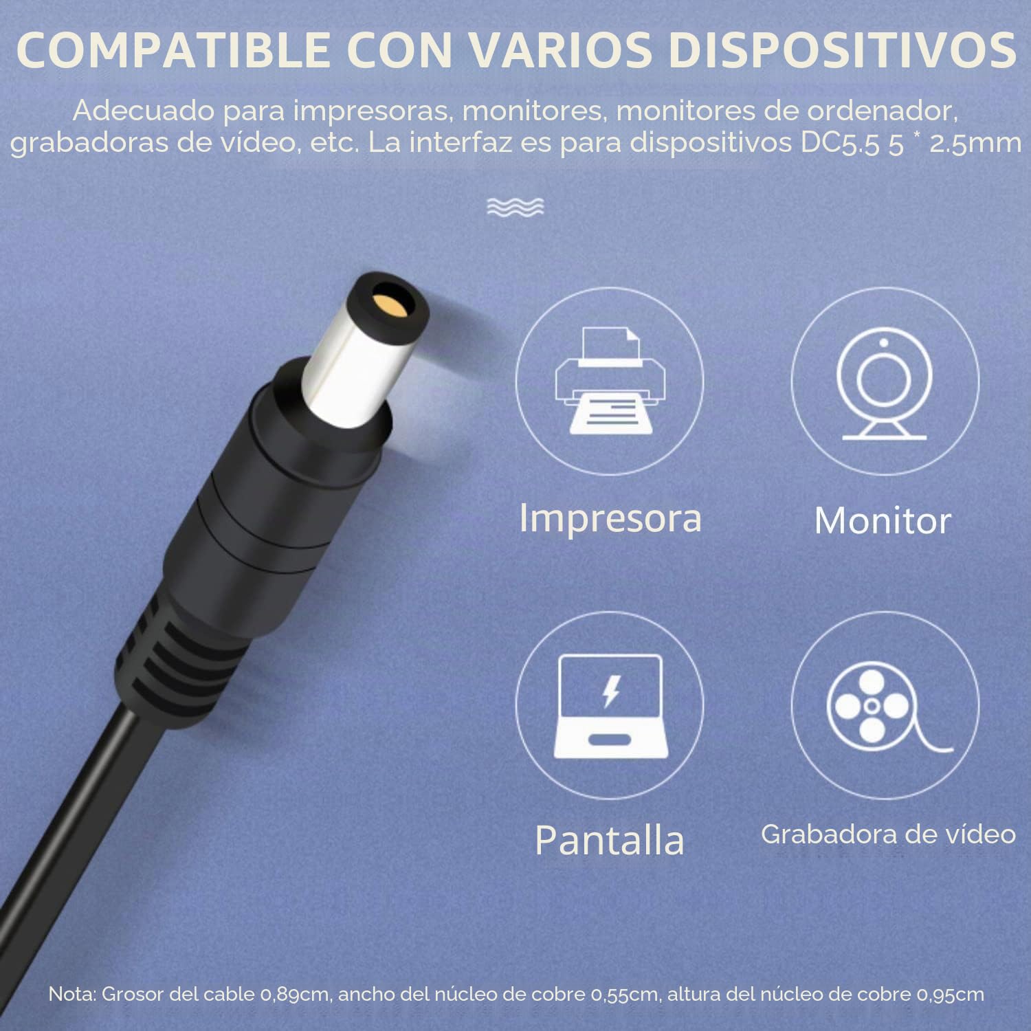 GERUI Adaptador de alimentación de 12 V, 5 A, CA 100 – 240 V, 50 ~ 60 Hz, fuente de alimentación CC 12 V, 5 A, 60 W, se utiliza para tiras de pantalla LED, amplificador, etc