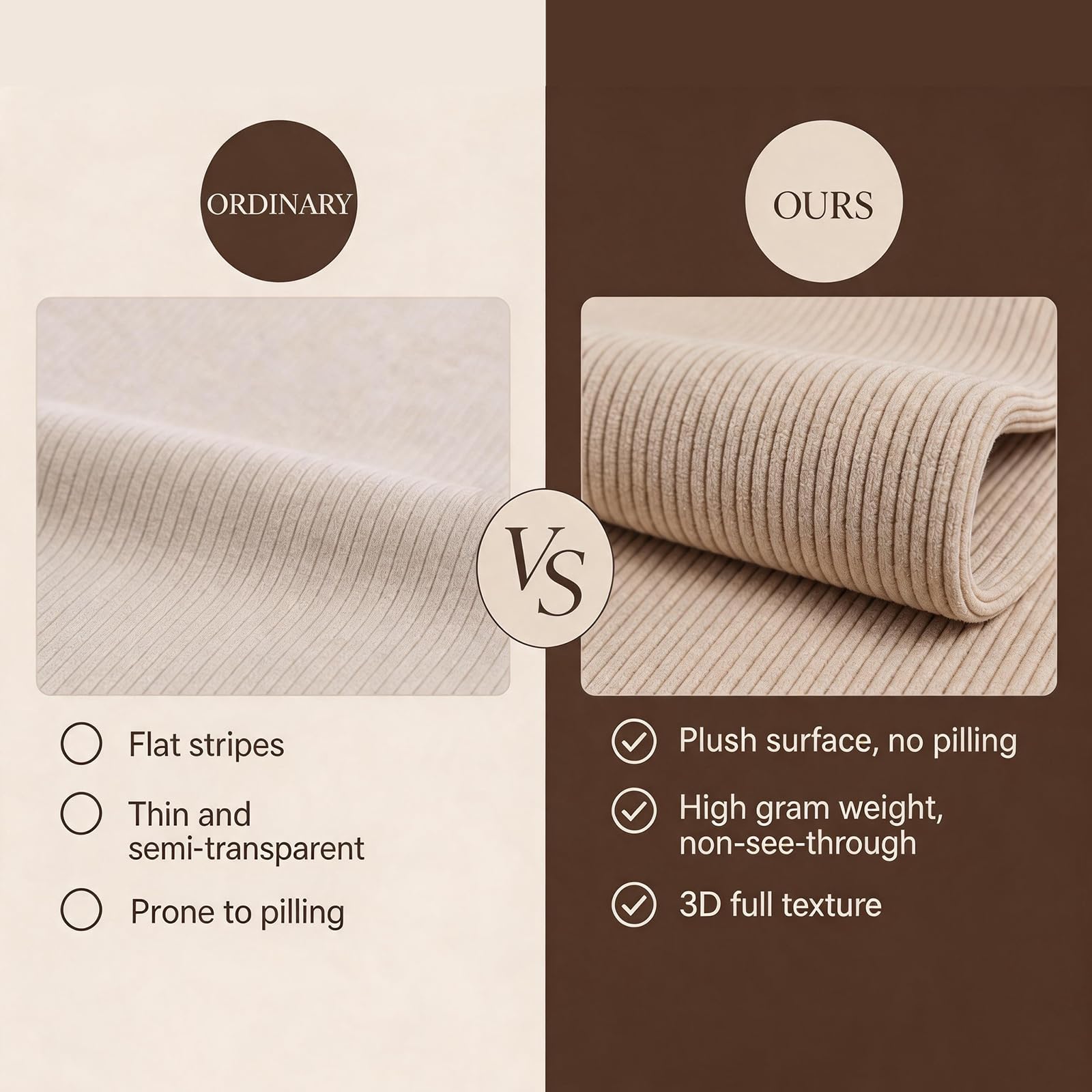 Stoff Meterware Cordstoff-Polsterstoff Möbelstoff Stoffe Zum Nähen,Cordstoff Meterware,Waffelpique Stoff,Ideal Für Bettwäsche Decke Kinder Tuch Baumwolle Fabric Musselinstoff (Beige, 140x500cm)
