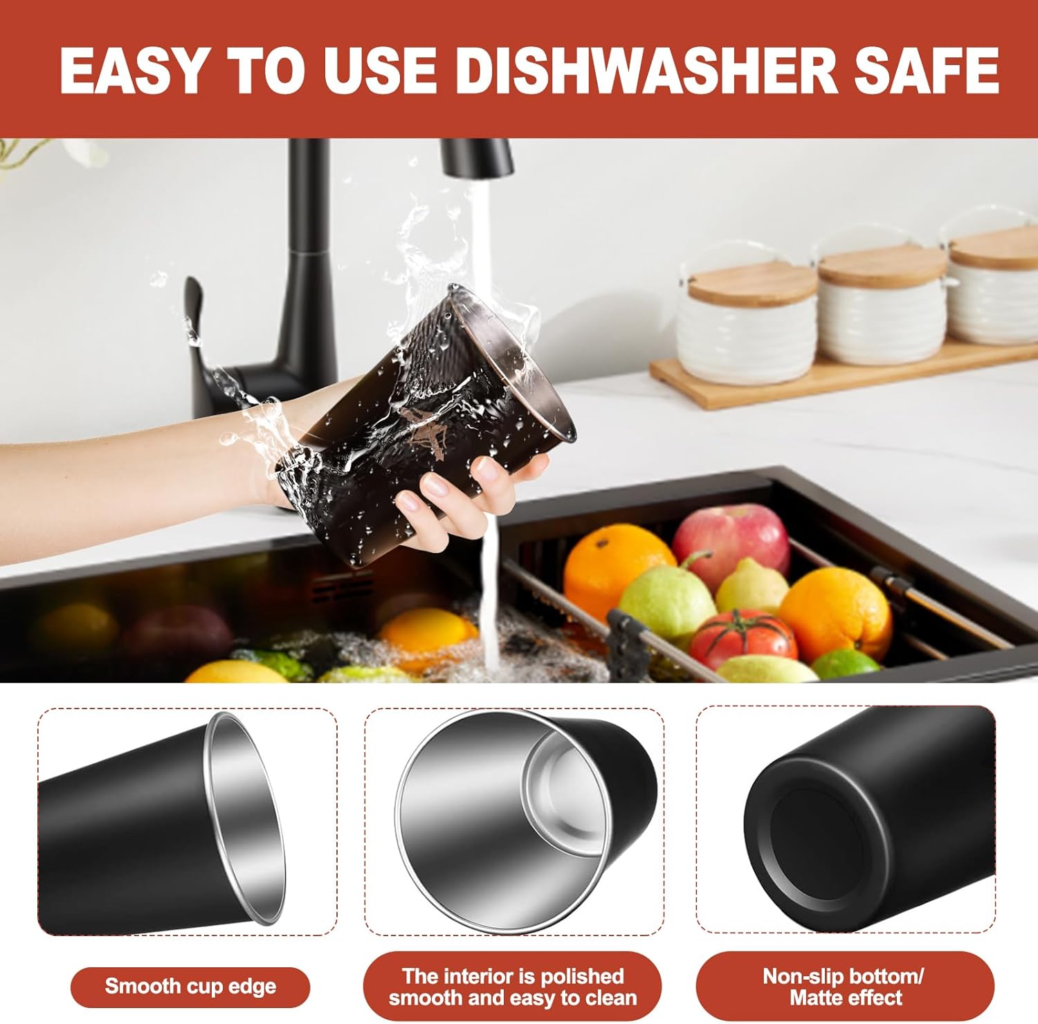 4pcs 12oz Camping Cup Set Stainless Steel Outdoor Water Cup, Suitable For Picnicking, Hiking, Fishing, Surfing, Durable And Lightweight Camping Picnic Cup - Image 6