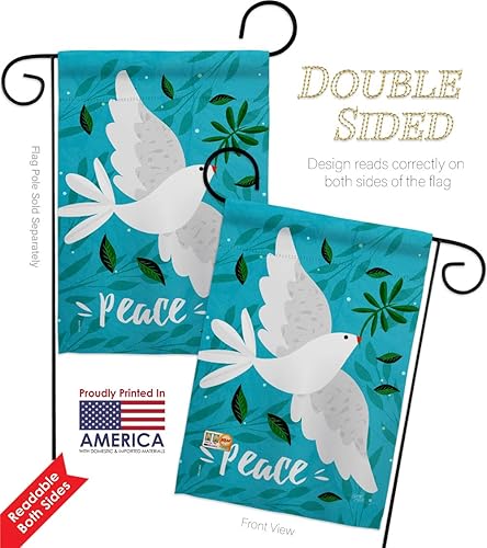 Miniatura 3 de Breeze Decor Want Peace Garden Flag Pack Sweet Life Earth Support Environmental Protection Applique House Decoration Banner Small Yard Gift