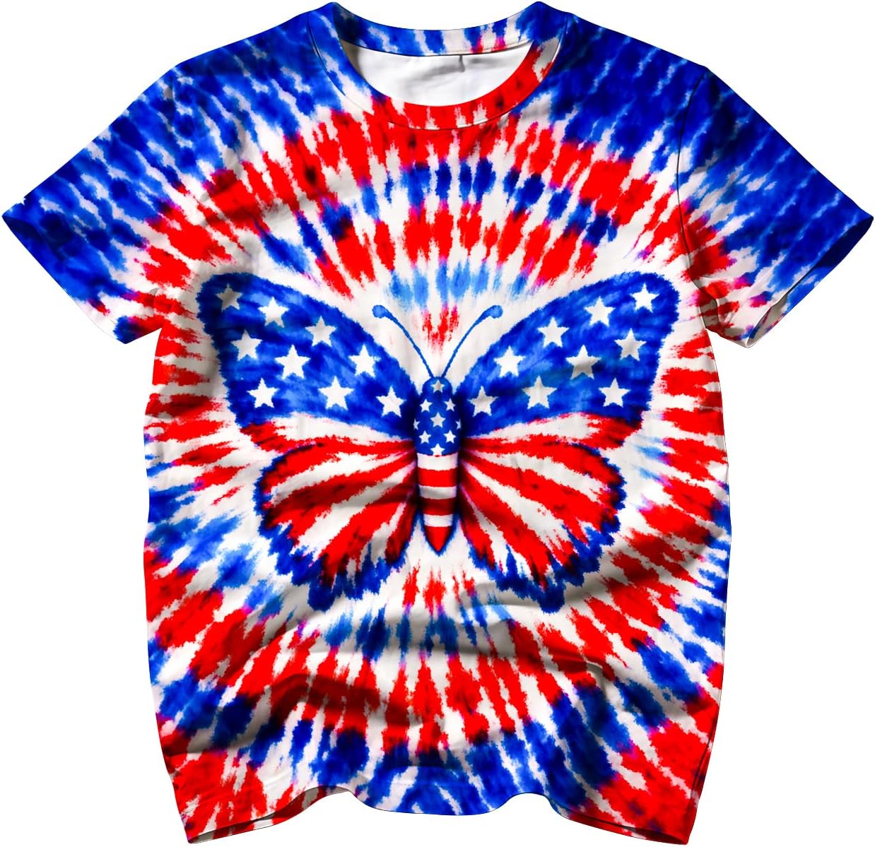Kids Tie Dye Shirt Short Sleeve Hippies Tees Tie-Dye T Shirts for 4-16 Years Boys Girls Children