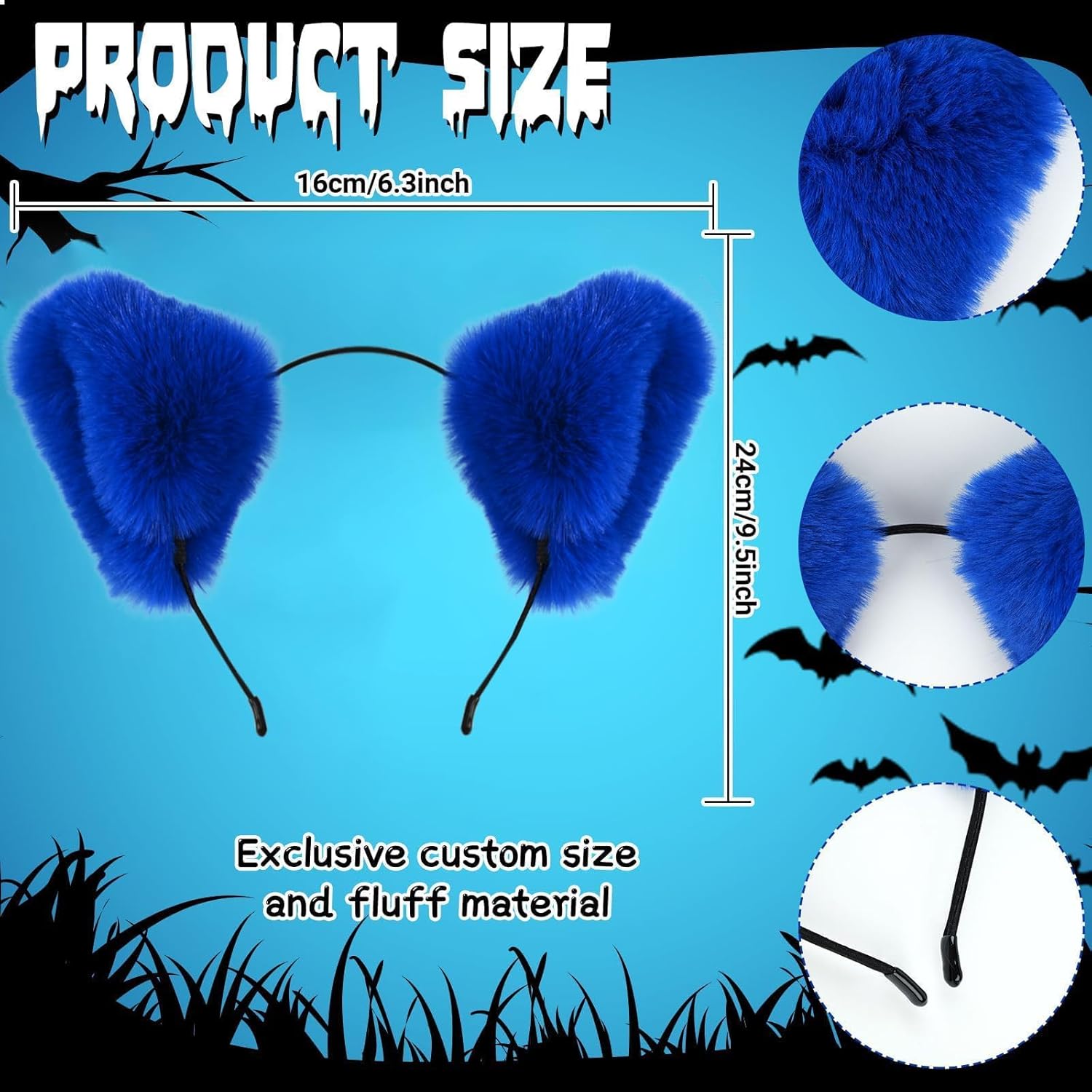 Halloween Cat Costume for Men Women Include Shirt,Cat Ears Headband,Cat Tail,Sticker and Sunglasses - Image 3