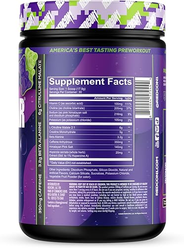 Vista 41 de Redcon1 Total War - Suplemento para entrenamiento, 30 porciones, potencia la energía, aumenta la resistencia y el enfoque, con beta-alanina, 0.012