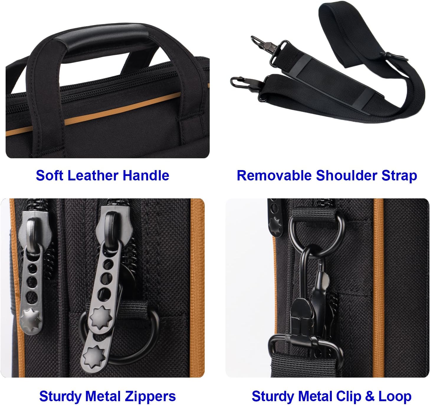 Taygeer Laptop Briefcase, 15.6 Inch Laptop Bag for Men Women, Water Resistant Crossbody Messenger Shoulder Bag for Business, Professional Premium Office Briefcase for Notebook/Computer, Black Brown - Image 5