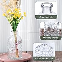 Vista 3 de Juego de 24 jarrones pequeños de vidrio para flores, jarrones transparentes para centros de mesa, mini jarrones, mini botellas vintage para boda