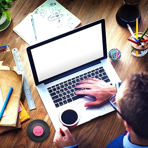 Miniatura 9 de homEdge Posavasos para discos de vinilo, 6 piezas de posavasos de vinilo de estilo retro