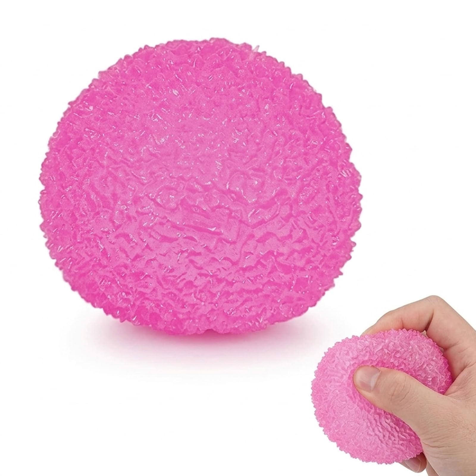 1Pcs Pink Squishy Stress Ball, Four Centimeter Diameter Compact Design, Large Stress Balls for Office and Home Use, Squishy Ball with Soft Textured Surface