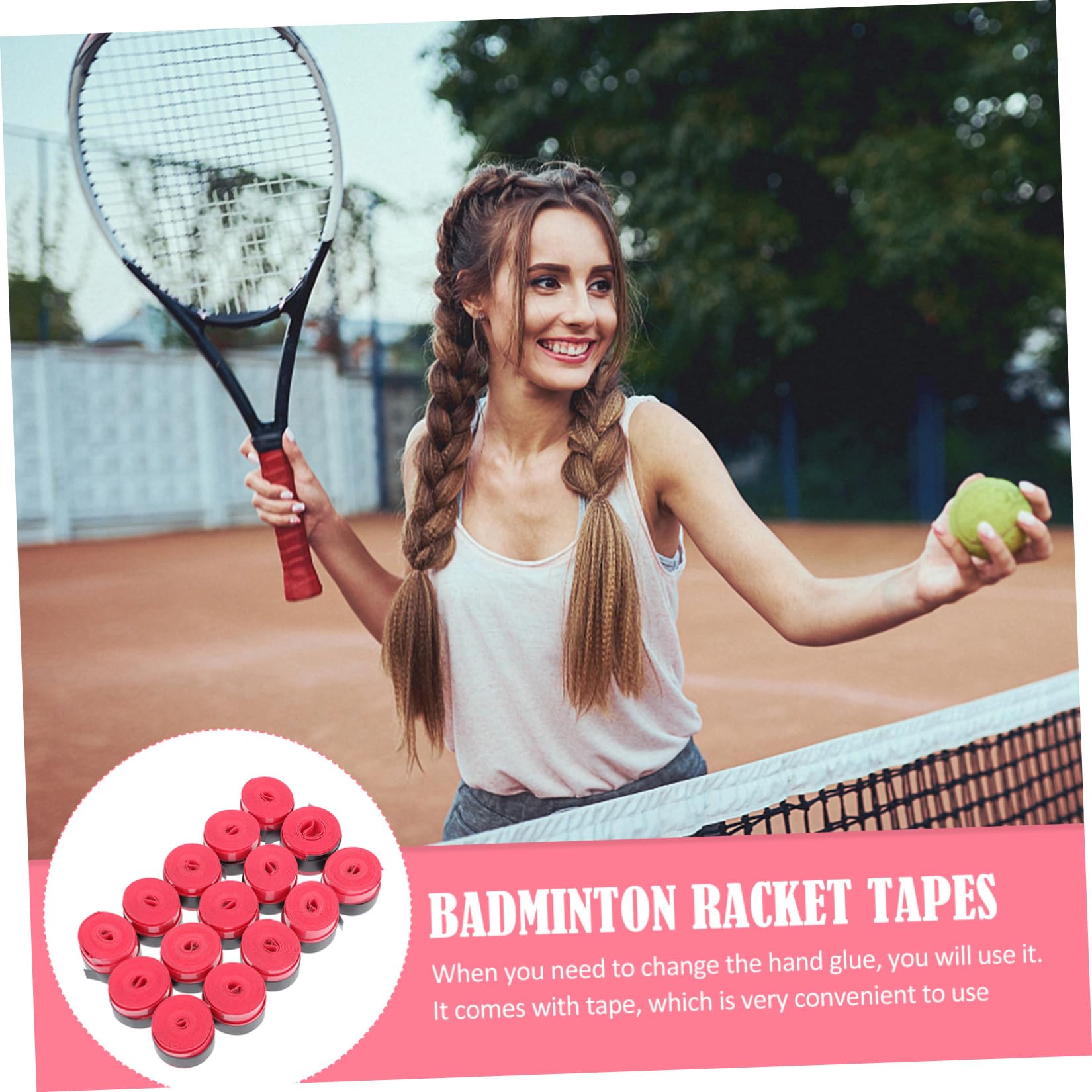Toyvian Cintas Antideslizantes Material PU Resistente 60 Absorción de Sudor, y Diseño Ergonómico para Deportistas. para Raquetas de Tenis y Bádminton