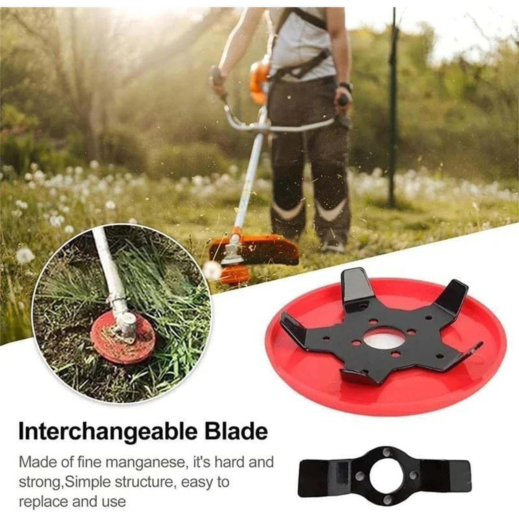 2025 Weeding Discs, Weeder Plate for Weedeater - Multifunctional Dual-Use Replacement Blade for Trimmer, Weed Eater & Lawn Mower (2pcs)