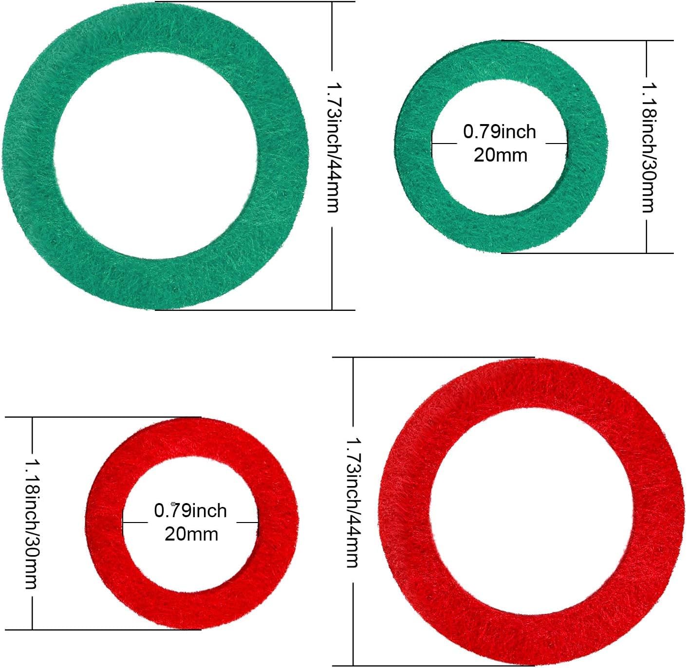 Battery Terminal Anti Corrosion Washers, 12 Pcs, Red & Green | Fiber Terminal Protector, For Car, Truck, Boat, Motorcycle