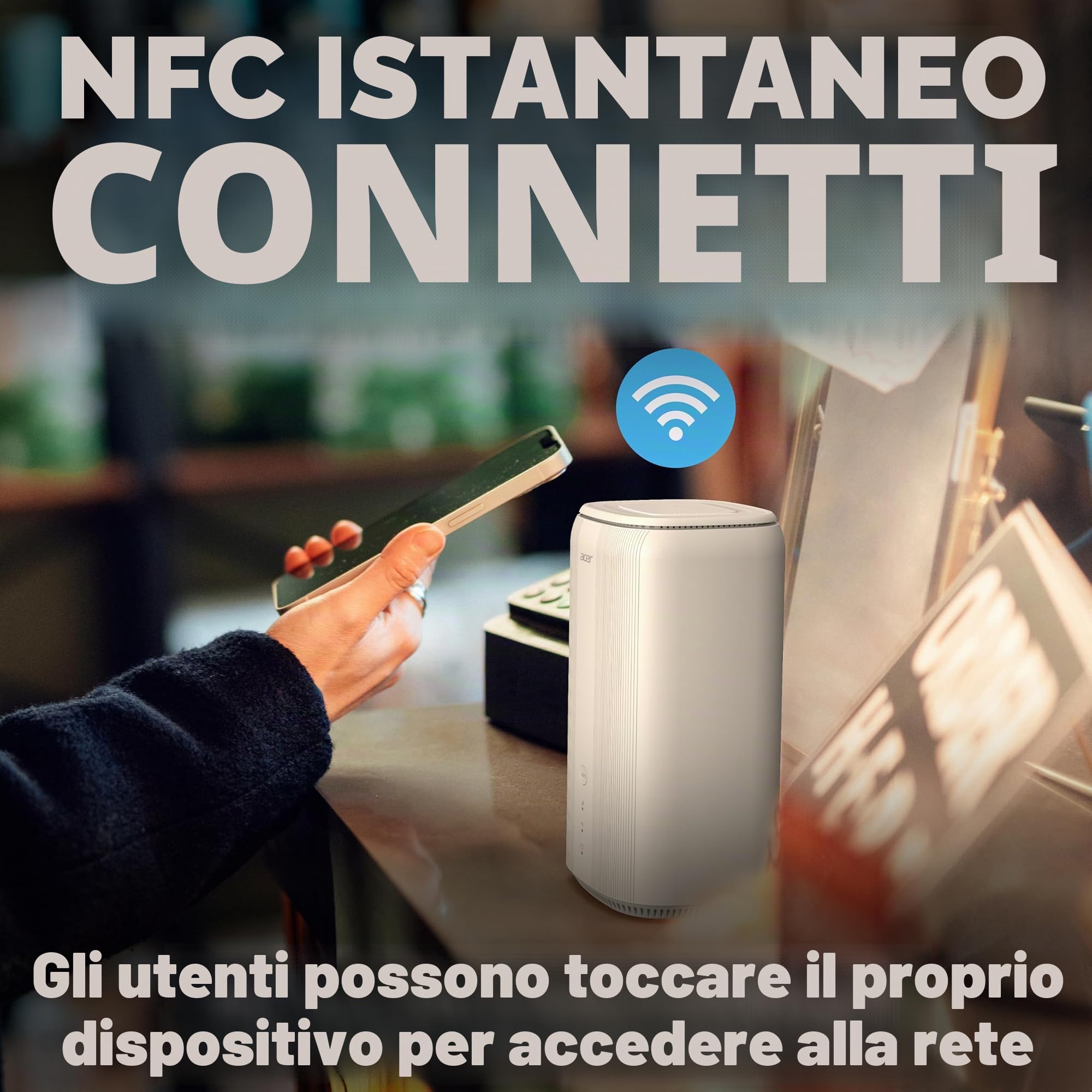 Acer Connect X6E - Router 5G, processore Qualcomm Snapdragon, Wi-Fi 6E Tri-Band, 4 x 4 MU-MIMO, doppia connettività 5G/WAN, fino a 128 dispositivi, bianco (ricondizionato)
