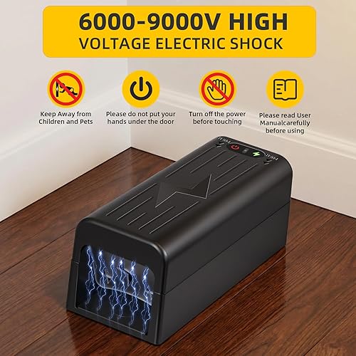 Miniatura 6 de Paquete de 2 trampas eléctricas para ratones con voltaje potente, trampas reutilizables para uso en interiores, mata ratas, ratones, control