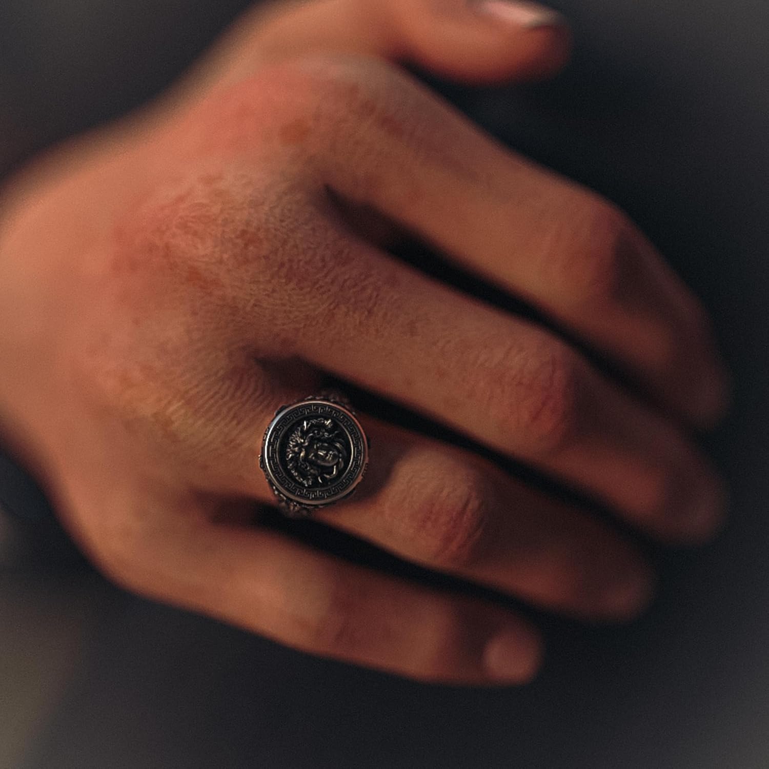 Captivating 925 Sterling Silver Medusa Gorgona Snake Head Ring - Mythological Inspired Artisan Jewelry