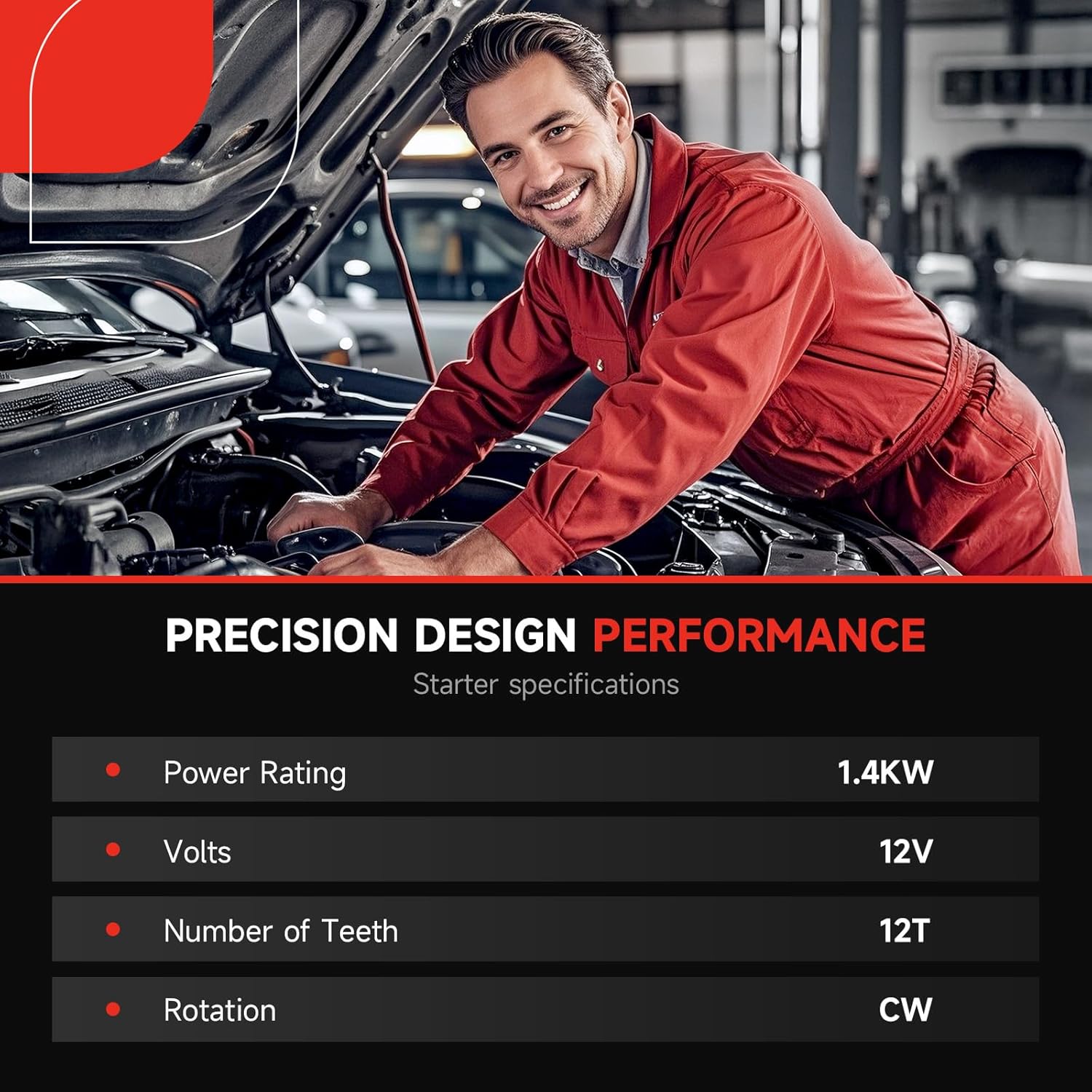 New Starter Fit for Chevy Traverse 2009-2017, Buick Enclave Lacrosse, Cadillac SRX XTS STS, GMC Acadia 2007-2016, Colorado, Impala, Malibu, Canyon, Terrain 3.0L 3.6L 17986N 12588493 M000T35871 SMT0307