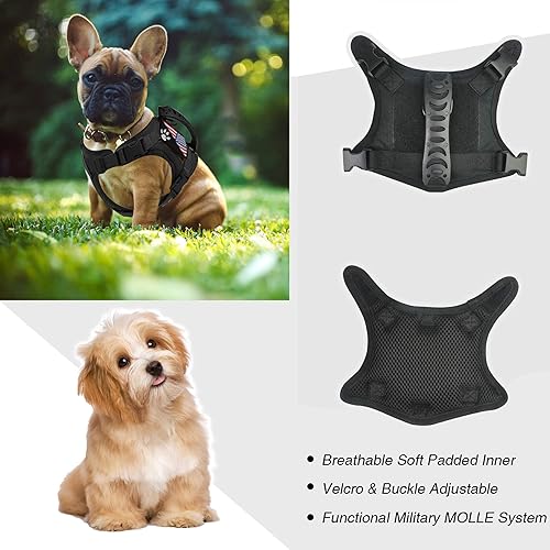 Miniatura 3 de Arnés táctico para perro, chaleco táctico para cachorros, con mango de goma, K9, ajustable y militar, chaleco para mascotas, arnés para