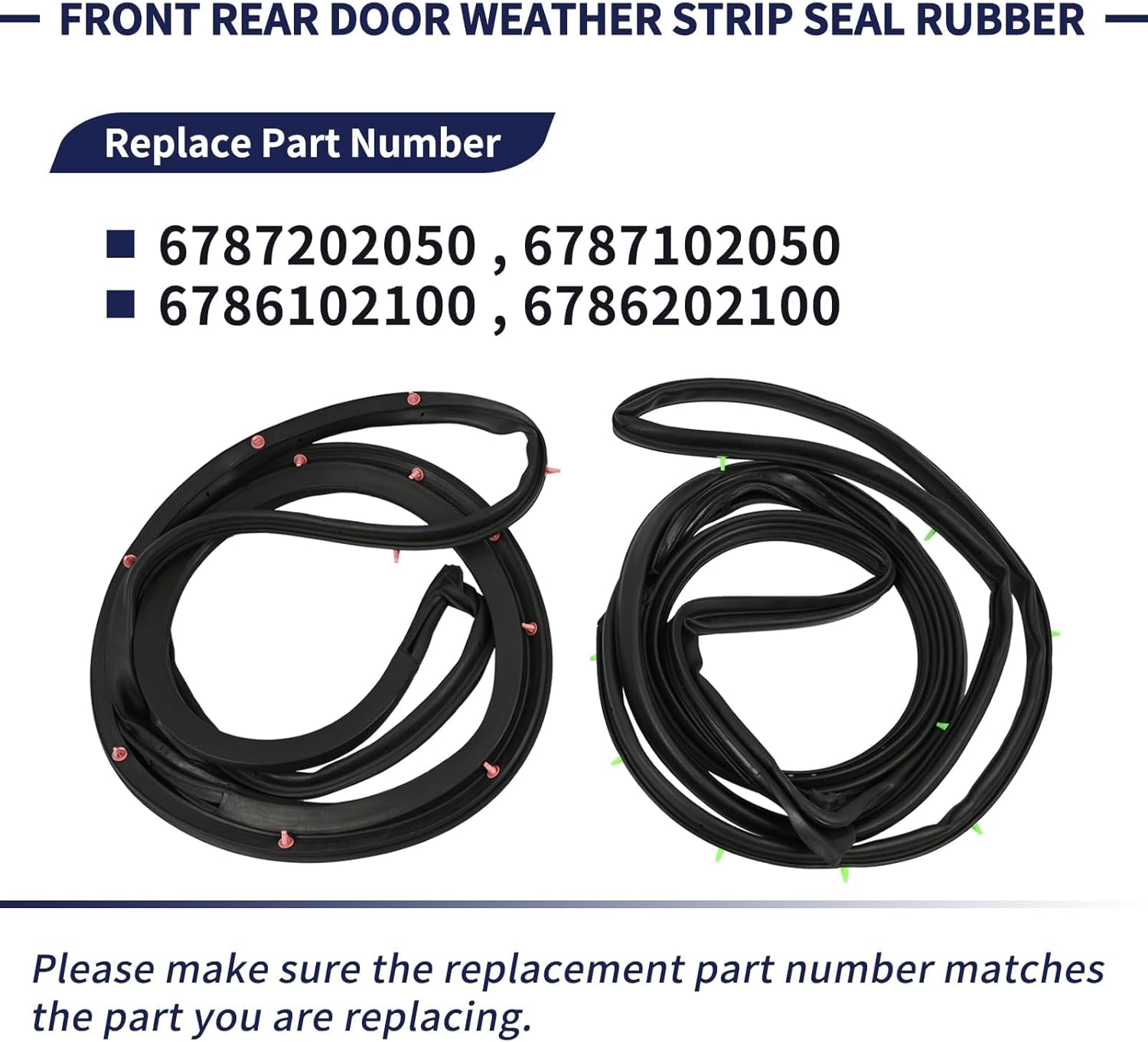 4PCS Front Rear Door Weather Strip Seal Rubber Compatible with Toyota Corolla 2003 2004 2005 2006 2007 Replace 6787202050 6787102050 6786102100 6786202100 Rubber Seal Trim Weather Strip