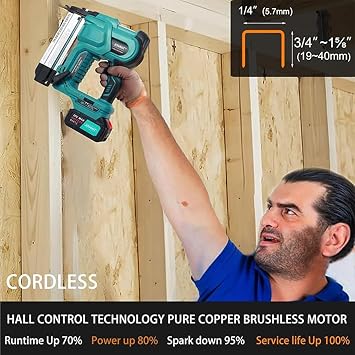 2-IN-1 Power Brad Nailer Cordless with 20V Battery,18-Ga Nail Gun Battery Powered,Compact Cordless Nail Gun/Portable Bag