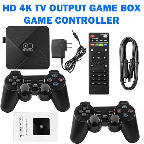 Vista 4 de Classic Retro Game Console for 4k TV HD Output Video Game Console 40 Emulator Super Console X Pro Dual Wireless Gamepad Powkiddy B-01 Gamebox 64G