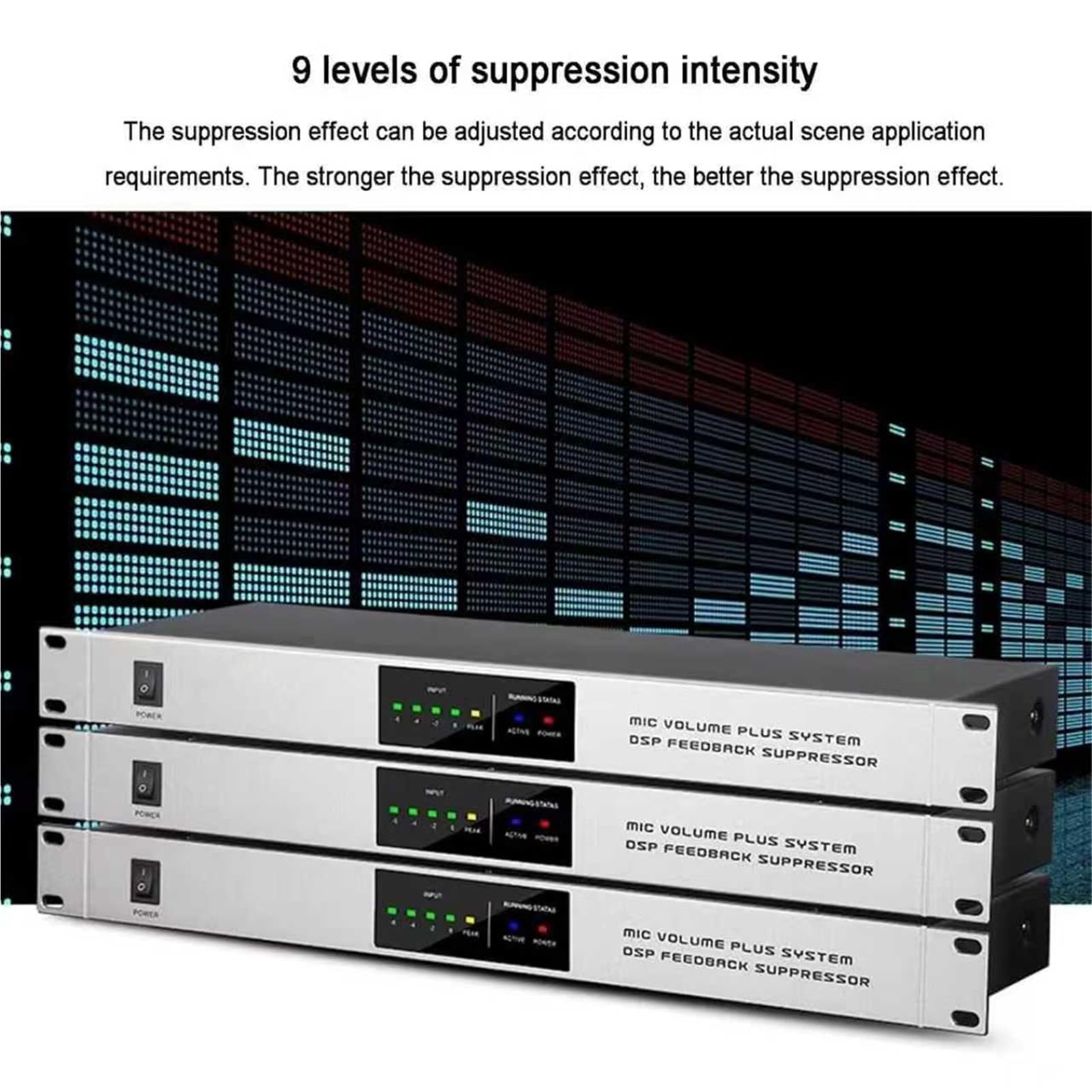 Effettore Pre-stadio Digitale Professionale KTV, Processore Audio Anti-ululato, Miglioramento Del Guadagno Di Trasmissione Del Suono: 5-14 DB, Intensità Di Inibizione A 9 Livelli(6 in 6 out)