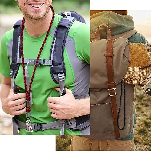 Miniatura 4 de Heavy Duty Braided Paracord Lanyard Keychain with USA Flag, Parachute Rope Necklace Keychains, Braided Strong Lanyard with Metal HK Clip Key Ring