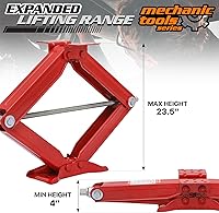 Vista 5 de M-AUTO 2.5 Ton Scissor Jacks Set of 4 for Travel Trailer, 23.5 Inches Maximum Extension Travel Trailer Stabilizer Jacks with Handle, Heavy-Duty Red
