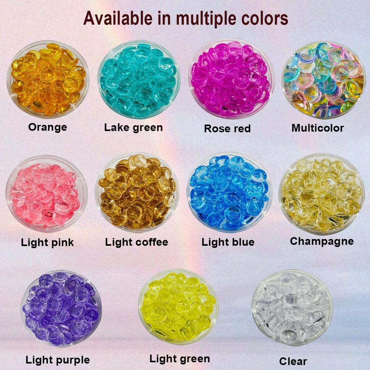 320 PCS 0.6Inch Light Pink Vase Fillers for Centerpieces,Fish Bowl Floral Decor, Acrylic Flat Marbles Decorative Gems for Wedding,Floral Arrangement,Aquarium Decor,Candle Holder