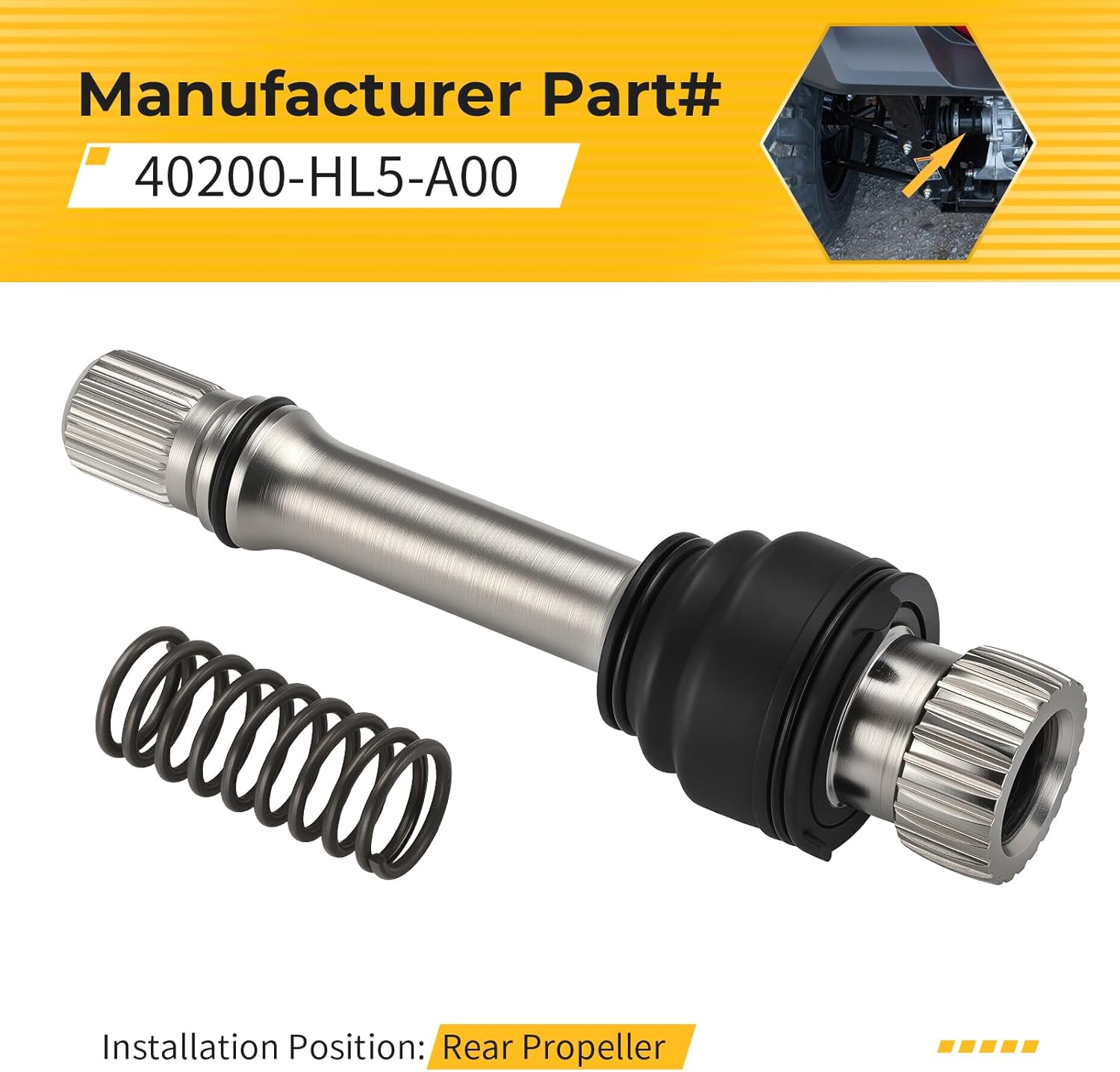 M MATI Rear Propeller Shaft for Honda P-ioneer 500 SXS500M2 P-ioneer 520 SXS520M2 2015-2023 40200-HL5-A00