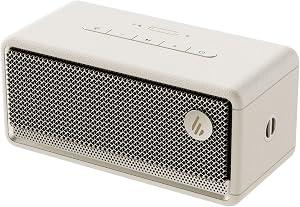 Enceinte Bluetooth portable Edifier ES60, 34W RMS, enceinte sans fil avec audio à 360°, lumières d'ambiance, 9 heures de lecture, appairage stéréo Bluetooth 5.4, IP66 résistant à la poussière et étanche (Ivoire)