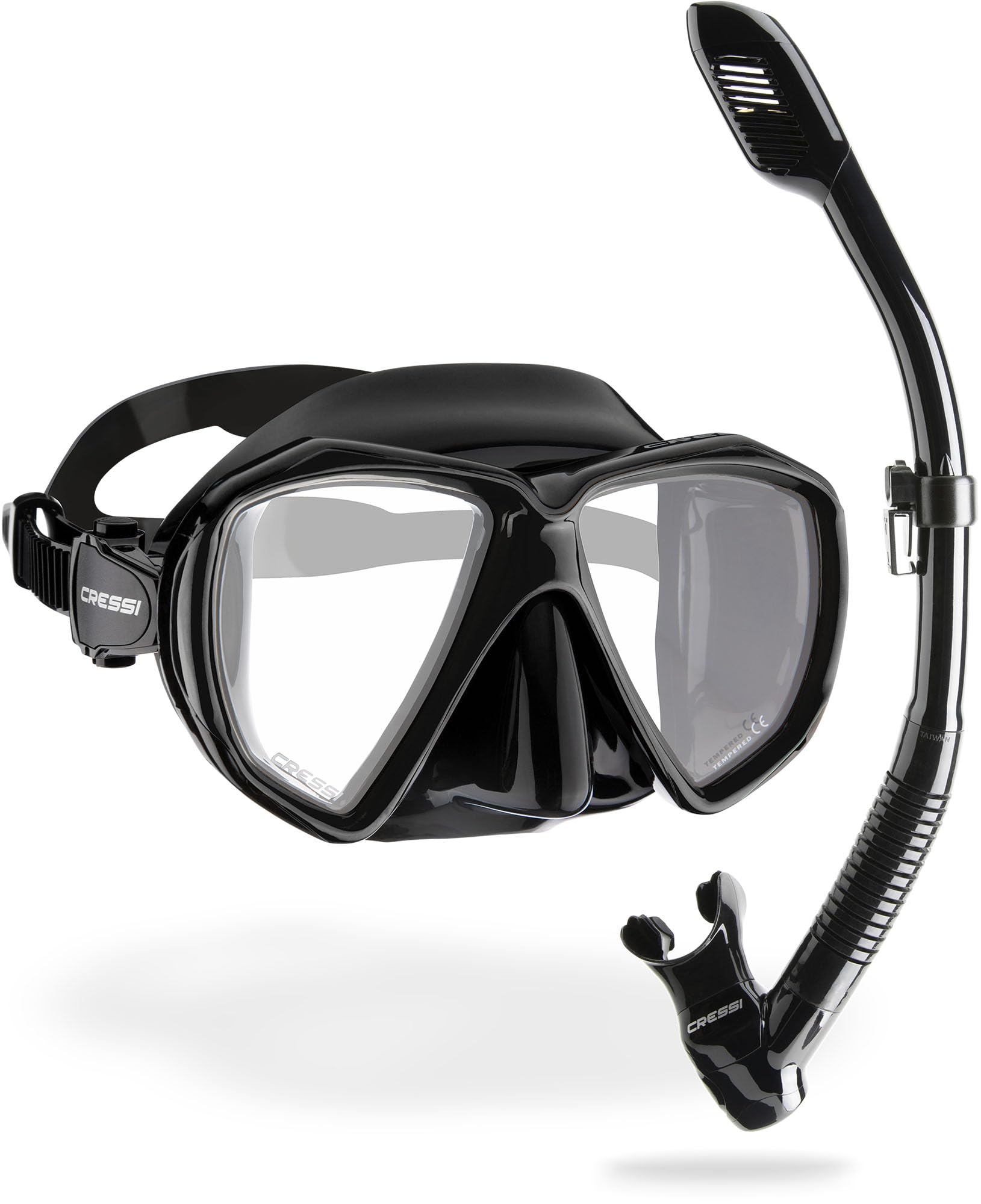 Cressi Set Ranger & Dry - Kit de plongée en apnée pour Adultes de Haute qualité, Masque et Tuba dans Une Mallette Pratique