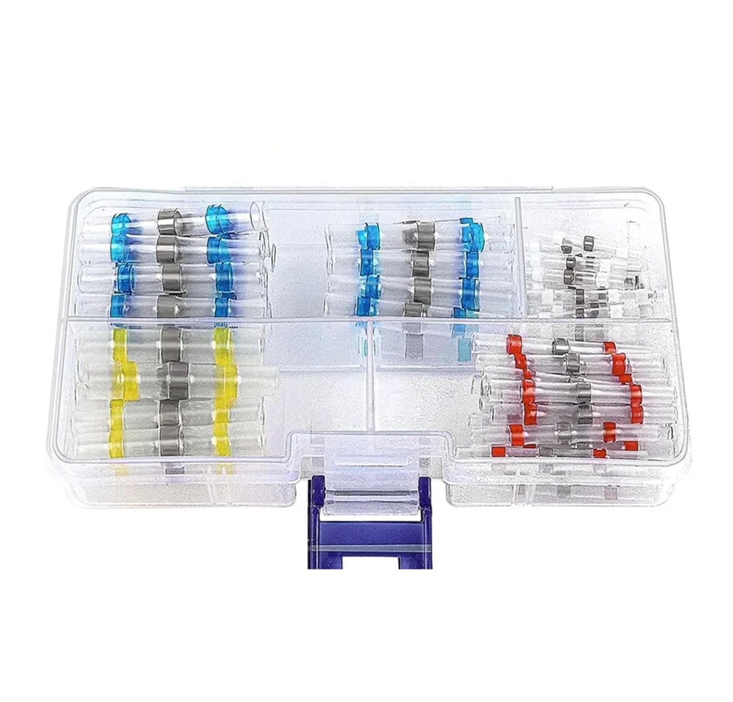 Universal Compact Wiring Splicing Conector 500/50Pcs Heat Shrink Butt Crimp Terminals Water-Proof Solder Seal Electrical Connectors Wire Cable Splice Kit(500pcs with Box)