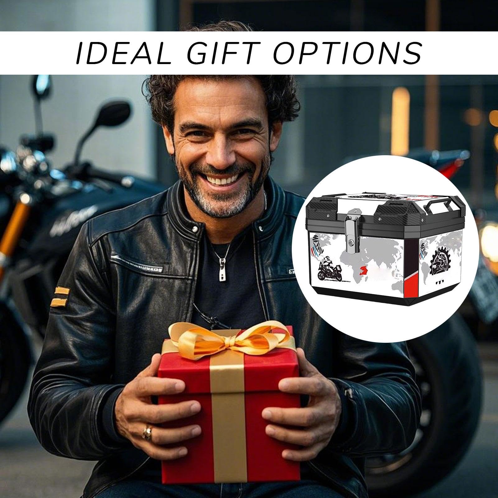 Caja para Maletero de Motocicleta, Caja Trasera de Maletero, Resistente al Agua, Organizador de Almacenamiento de Capacidad, 45 L, Soporte para Polvo del Portador, Accesorios