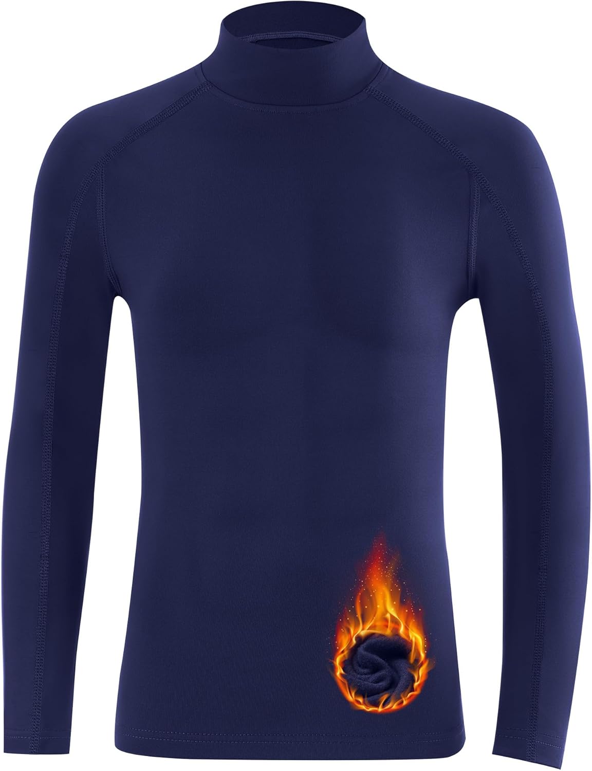 Blueleaf Youth Boys' Thermal Compression Shirt Mock Neck Long Sleeve Fleece Lined Base Layer Football Baseball Undershirt