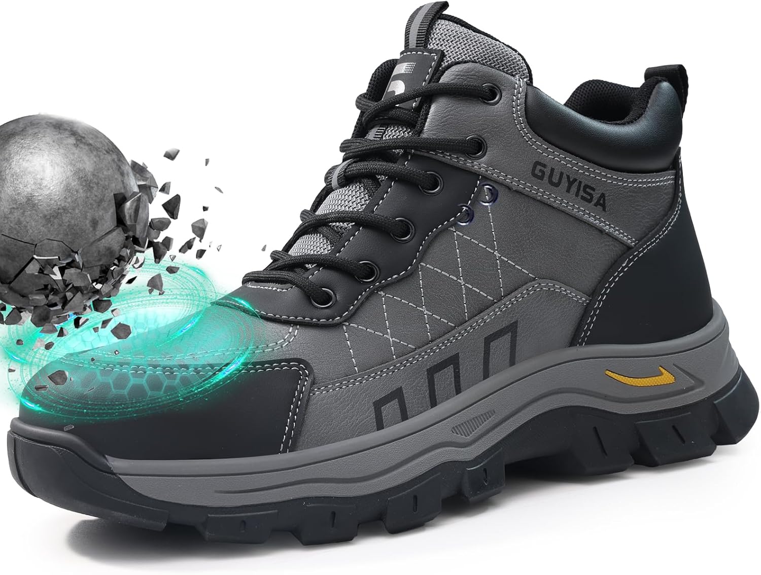 Work Boots for Men Steel Toe Safety Shoes Puncture Resistant Lightweight Industrial Construction Boots Water Resistant