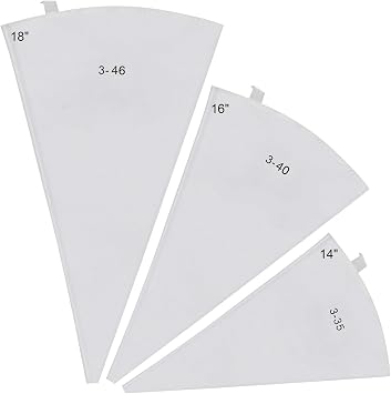 LoveBB 3 Pack Reusable Pastry Piping Bags, 14, 16, 18 Inch Canvas Cake Decorating Bags