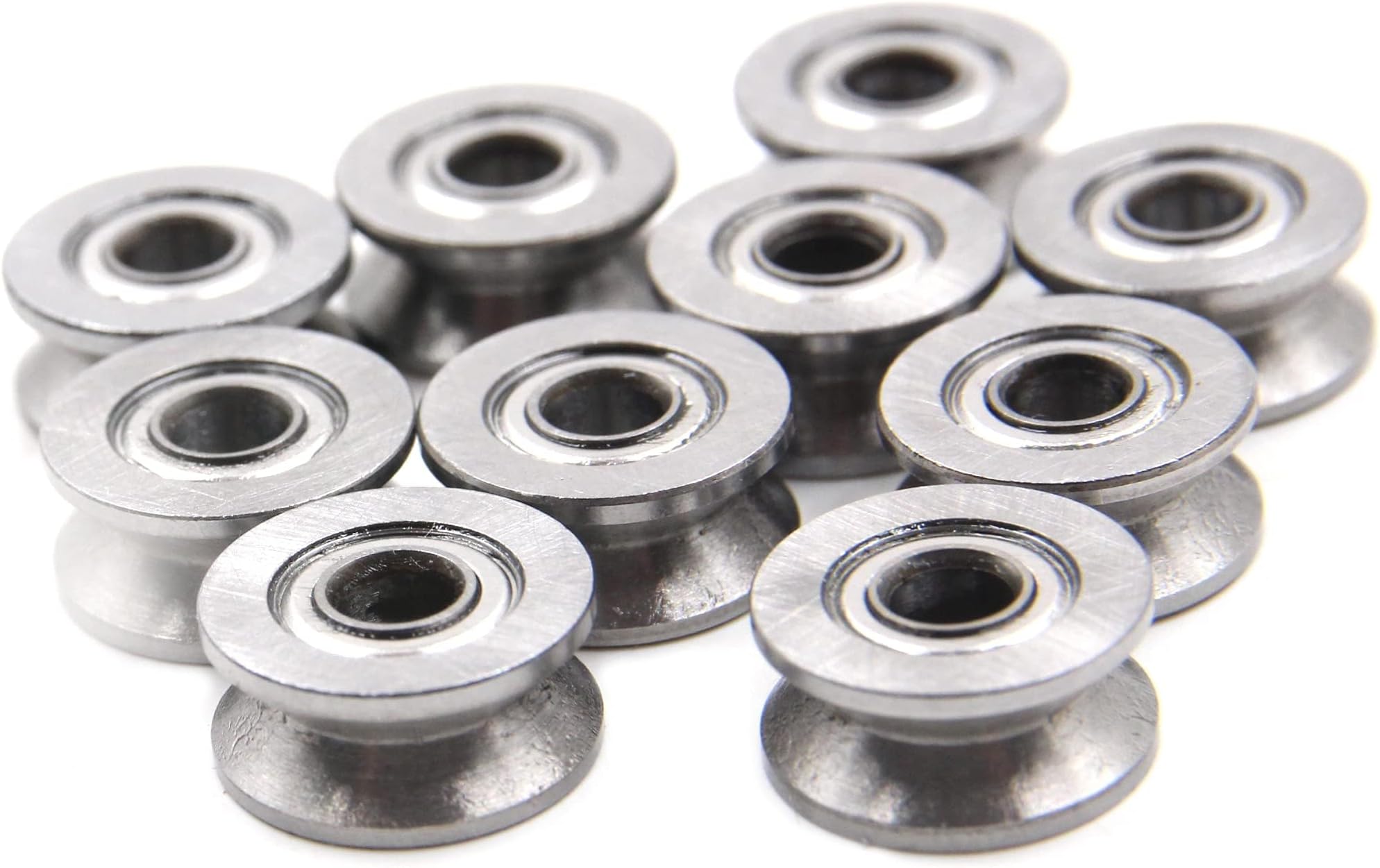 Chiloskit 20pcs V Groove Ball Bearings Pulley, Small Bearing Deep V Groove Guide Pulley Rail Ball Bearings Wheel,4x13x6mm
