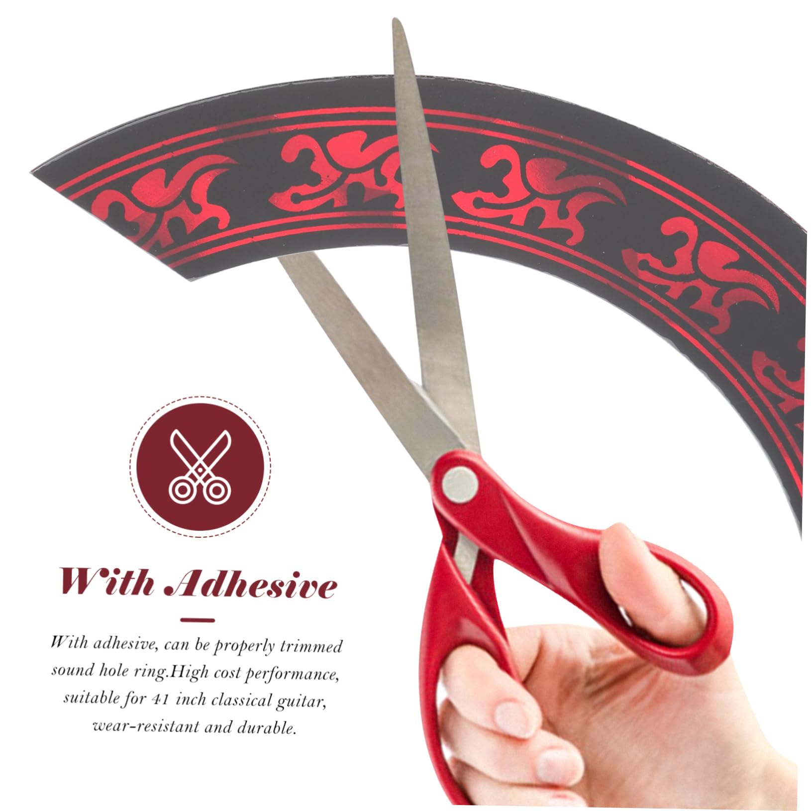 VICASKY Guitar Soundhole Rosette Decal Pvc Guitar Hole Ring Sticker Fashionable