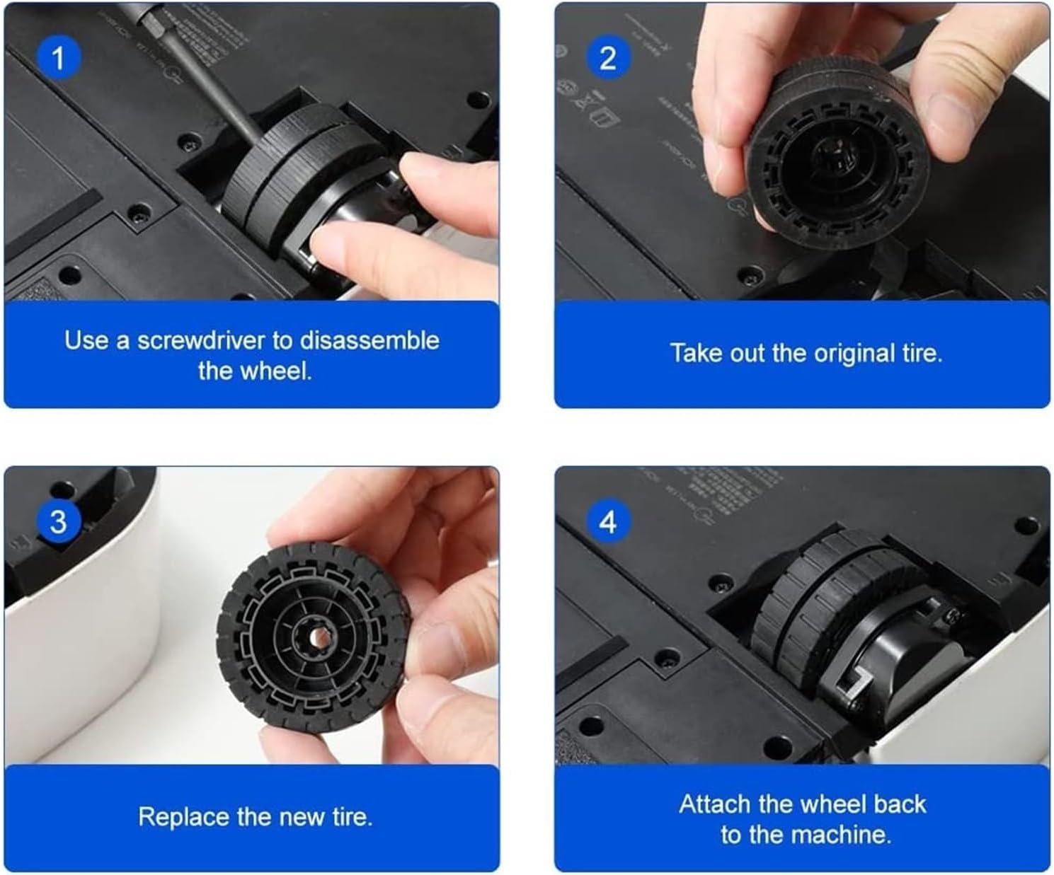 Non-Slip Replacement Wheel Tires Compatible With IRobot Braava Jet M6 6110 6012 6112 6113 Ultimate Wi-Fi Connected Robot Mop Parts(Color:2set)