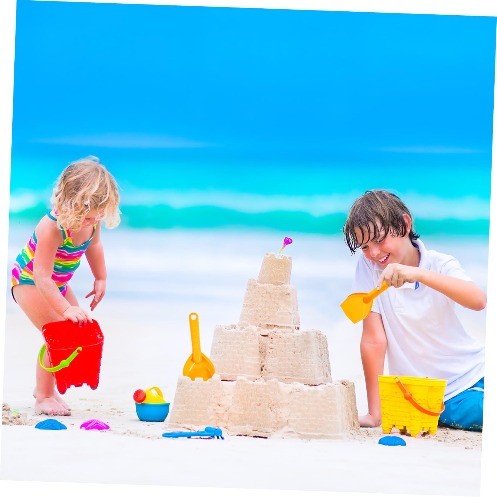 Set de 8 Palas de Playa de Plástico para Niños Juguetes para Playa y Fiesta Verano Accesorios para Excavar Arena al Aire Libre