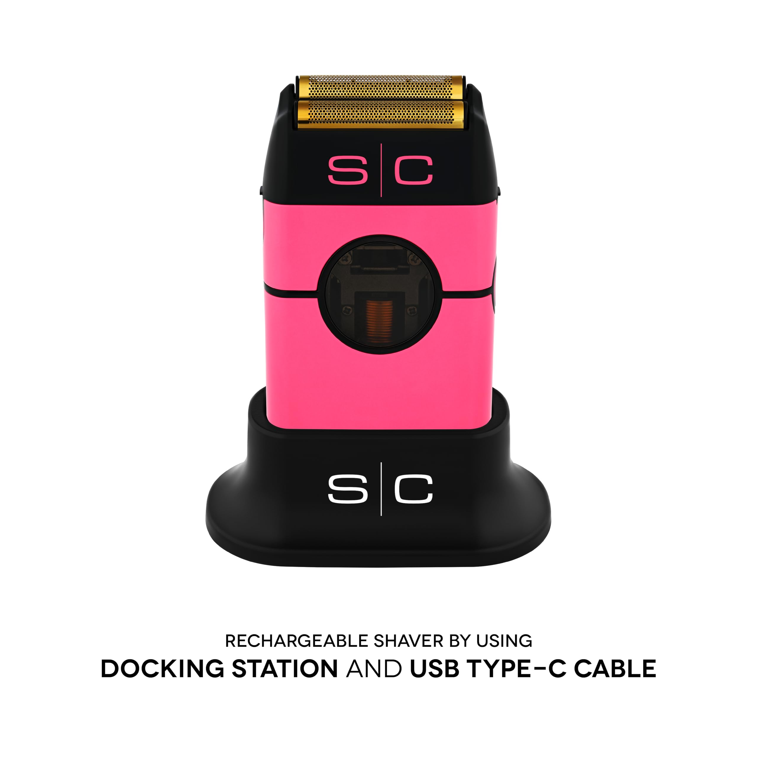 Stylecraft Instinct Elektrischer Bart- und Haarrasierer, Kabelloser Elektrischer Bartrasierer Herren, 150 Min Betrieb, Tragbarer Reiserasierer, USB Typ C Kabel,Stabiles Metallgehäuse (Rose)