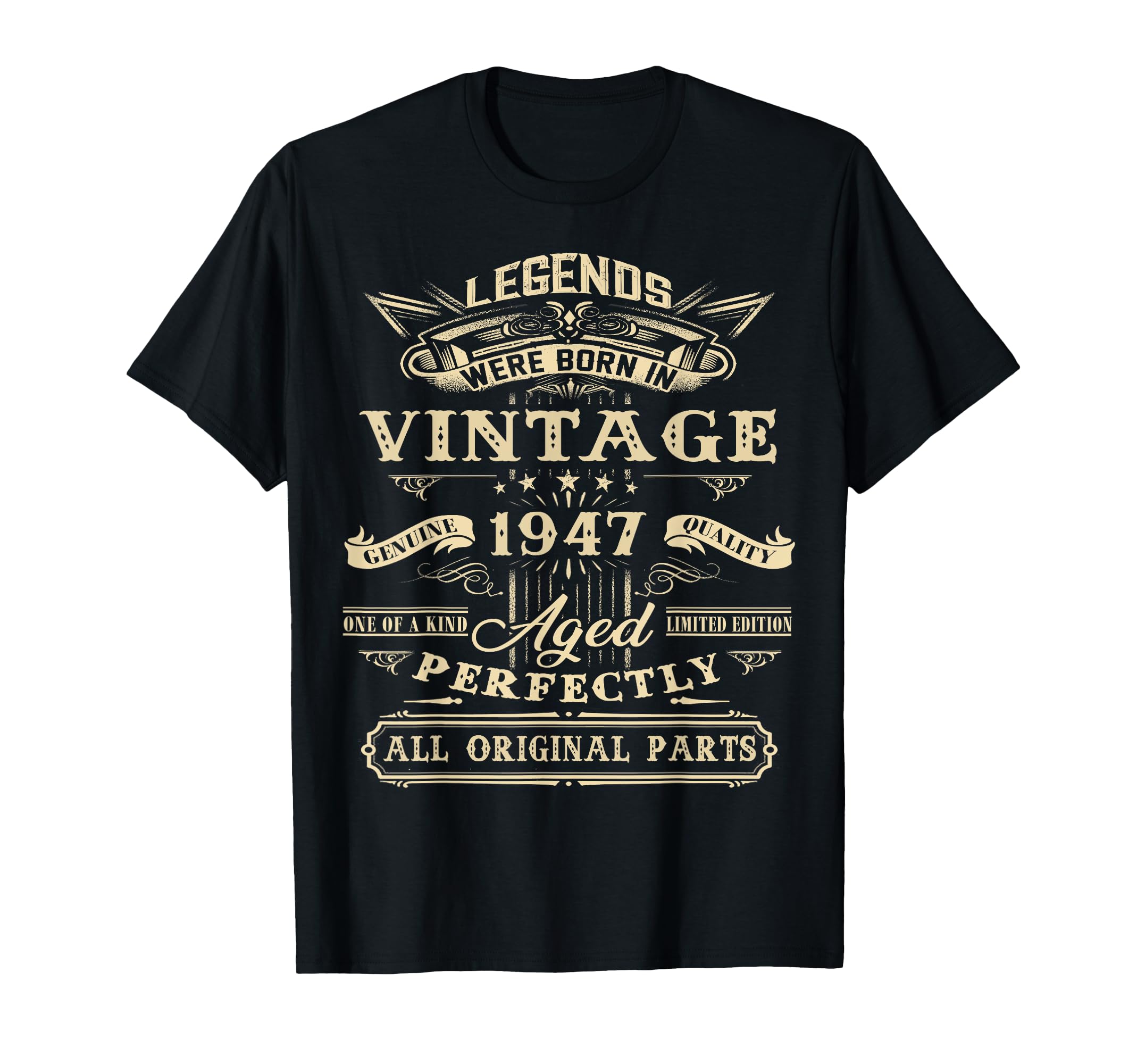 78th Birthday Gift Shirt - Classic Retro 1947 Design For Men & Women, Customizable T-Shirt In Sizes S-5X - View #3