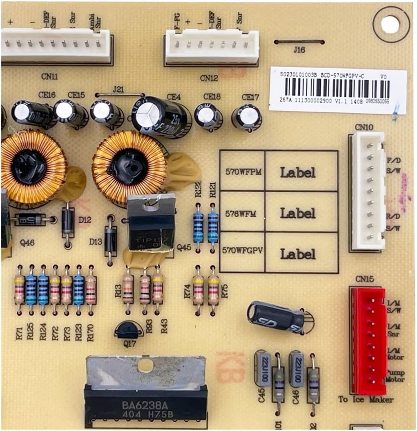 Compatible for Midea BCD-570WFGPV-C. Refrigerator Control Board Circuit PCB Fridge Motherboard Freezer Parts