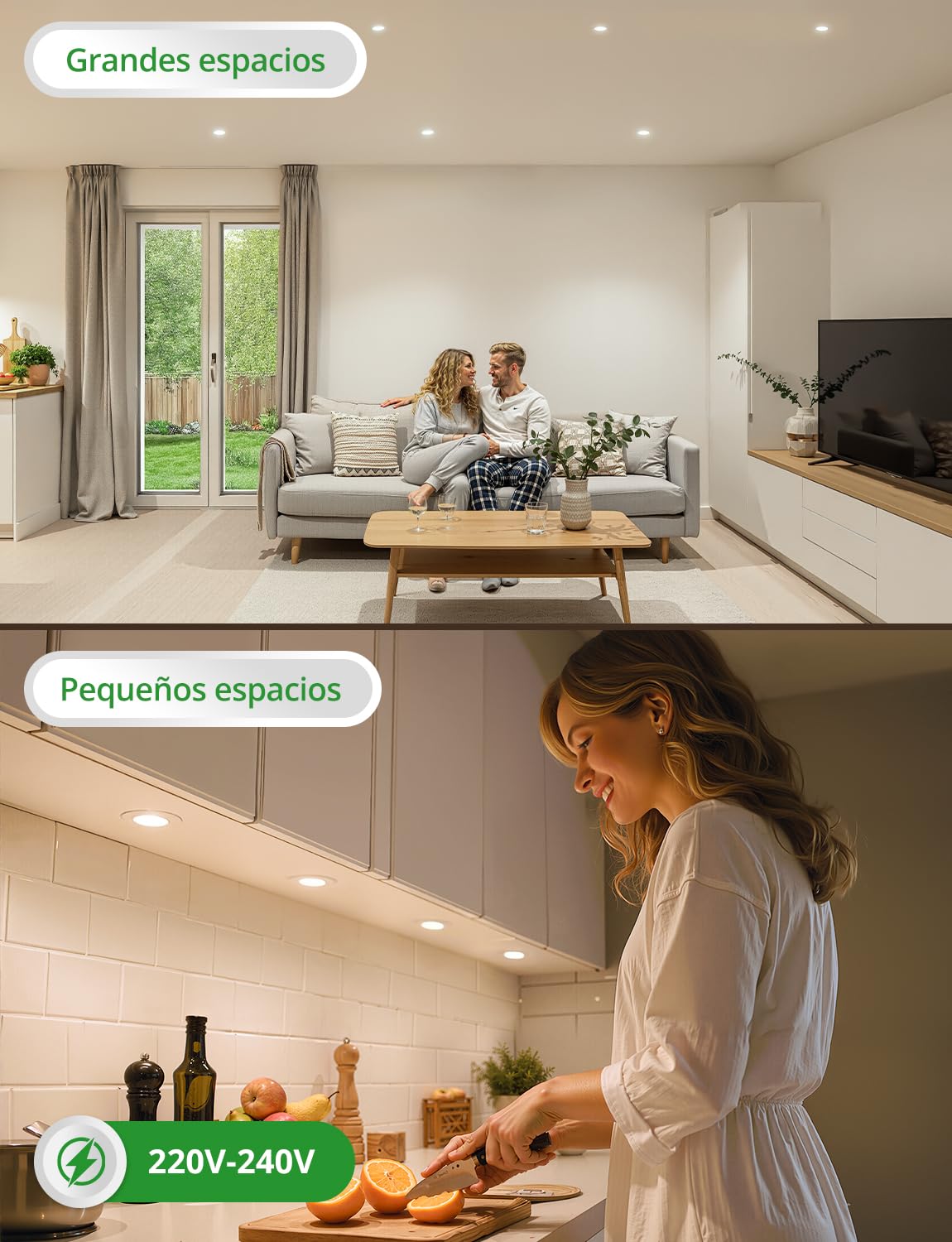 HOMEOW Downlight LED Regulable, 4W Interior Focos Techo Empotrable Blanco Cálido 2700K, Natural 4000K y Frío 6000K, Ojos de Buey IP44 Baño, Apertura 55-68mm, Extraplano 29mm, Pack 20