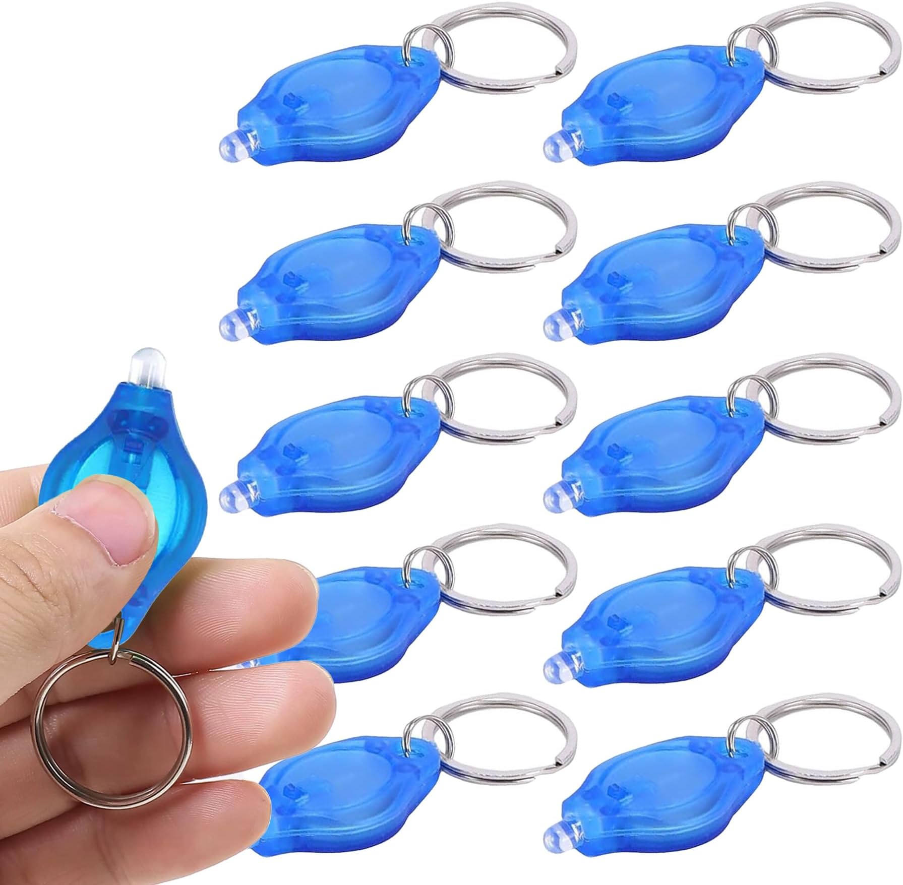 – Keyring Torch Mini UV LED Keychain Flashlight Money Detector Compact & Portable Key Ring Light, 10 PCS Blue