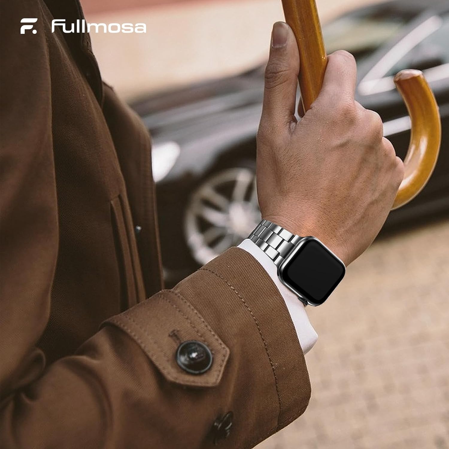 Fullmosa No Tools Needed Compatible with Apple Watch Bands for Women Men 41mm 40mm 38mm 46mm 49mm 45mm 44mm 42mm, Metal Strap with Case for iWatch Series 11 10 9 8 7 6 5 4 3 2 1 SE3/2/1 Ultra3/2/1, 38mm 40mm 41mm, Silver - Image 6