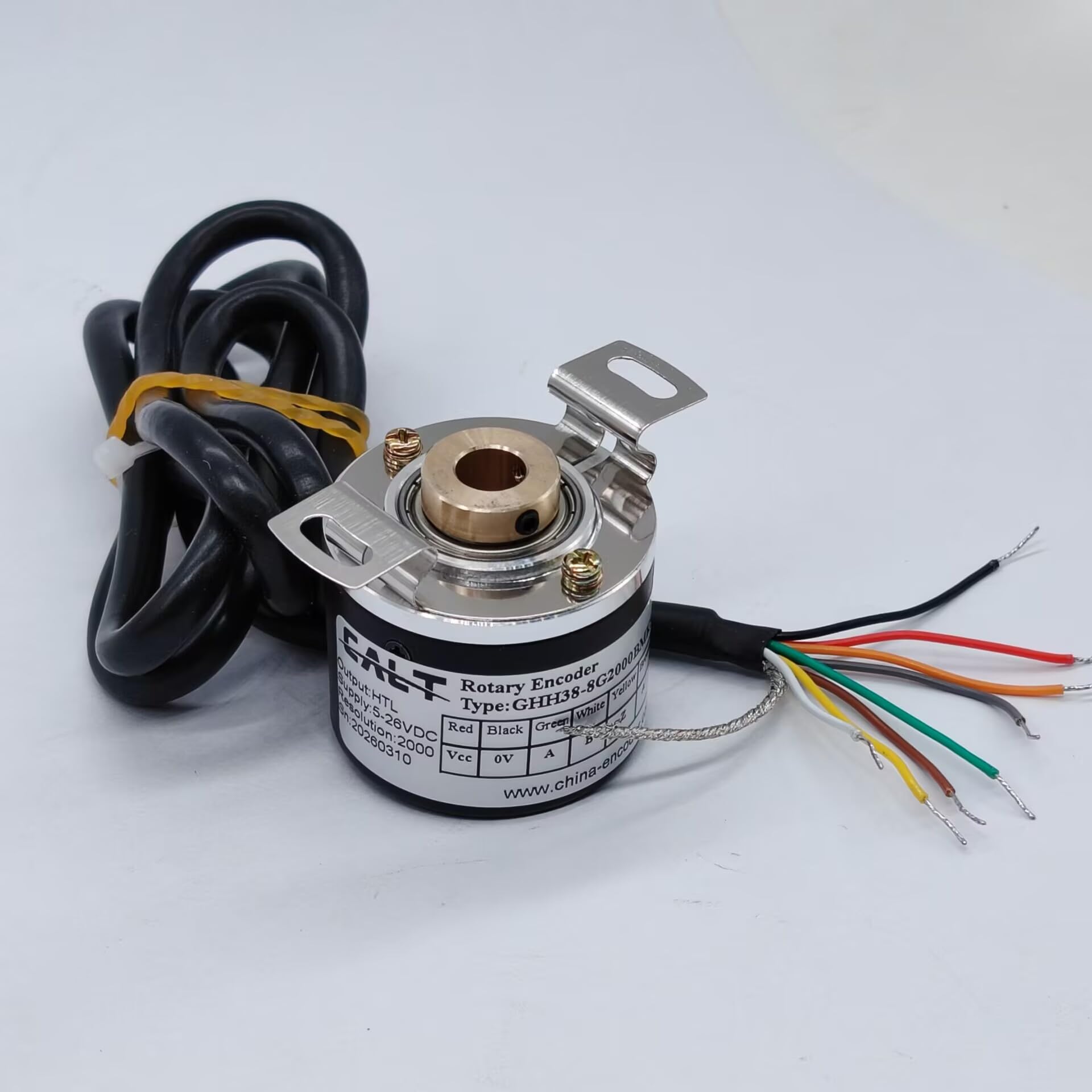 Encoder albero cavo 38mm 5-26v dc alimentazione HTL uscita 8mm foro rotativo incrementale encoder (2000PPR)
