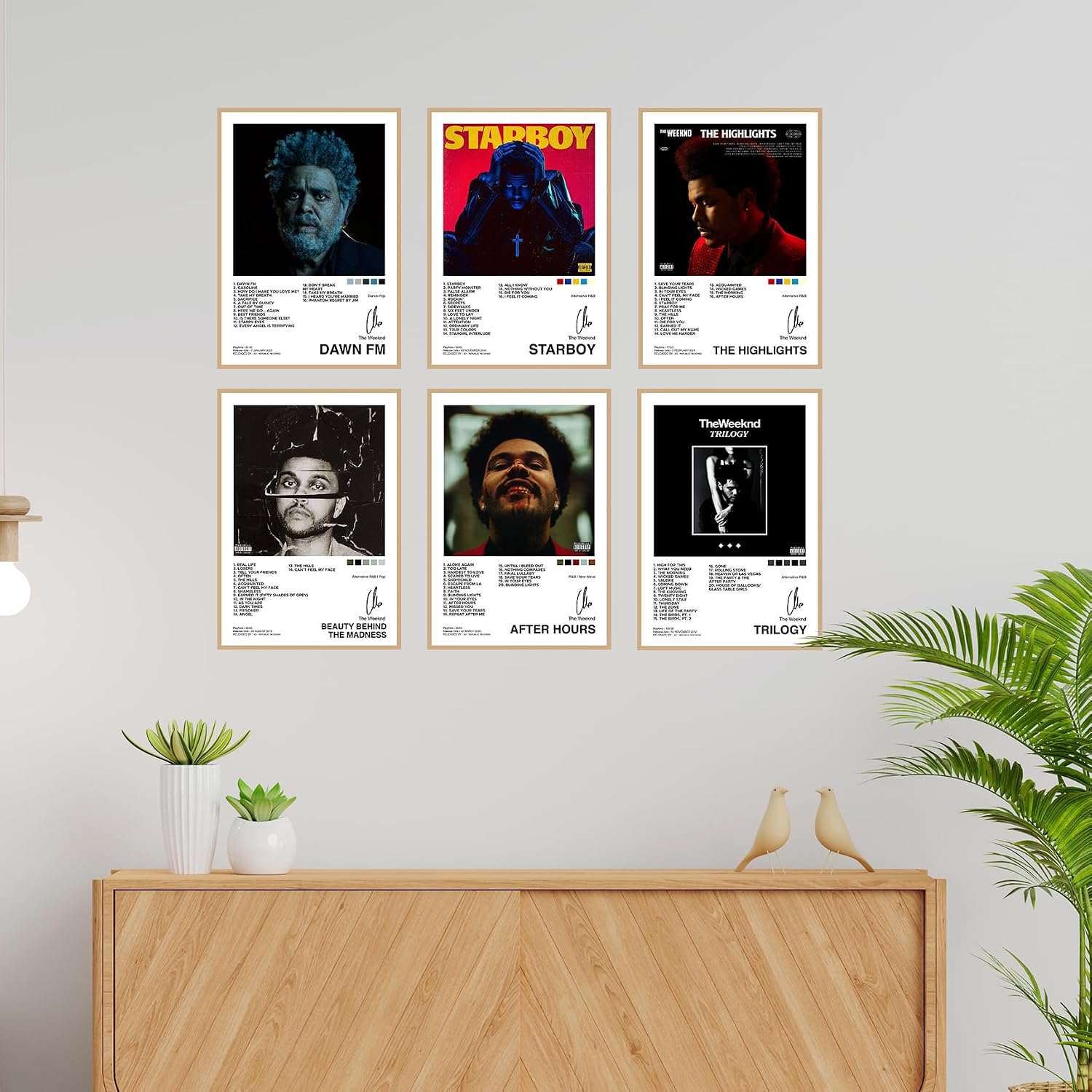 CodersParadise Weekend Wall Posters Set of 6 – Aesthetic Music Artist Wall Art Prints, Pop Singer Poster Pack for Bedroom, Dorm, Living Room Decor, Premium Paper with Glue Dots Included (A4 8x12 Inch, Unframed)