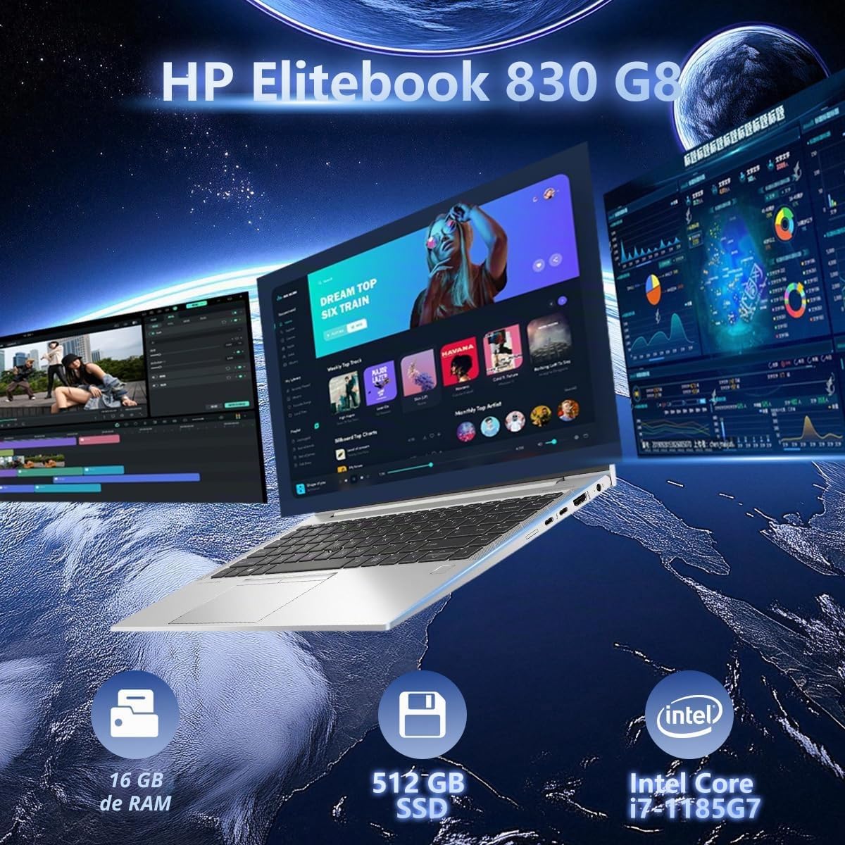 HP Elitebook 830 G8 - Ordenador portátil con pantalla táctil de 13,3 pulgadas FHD (1920 x 1080), Intel Core i7-1185G7, 16 GB RAM, 512 GB SSD, teclado QWERTY, Windows 11 Pro (reacondicionado)