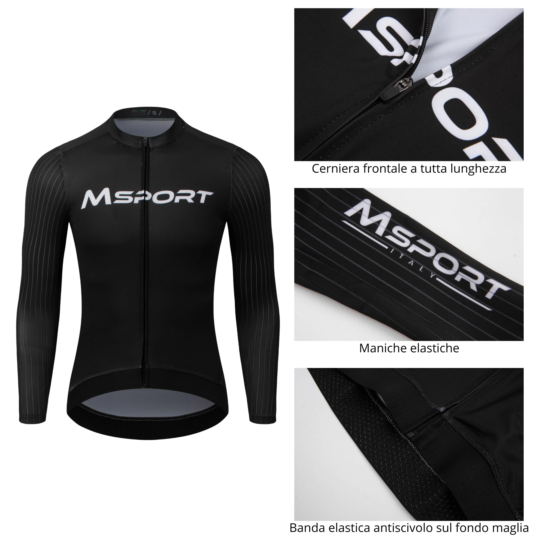 Conjunto de Ciclismo de Invierno – Maillot Térmico de Manga Larga + Culotte con Badana Acolchada de Gel Antishock