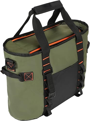 Bolsa térmica aislada para 20 latas, plegable, a prueba de fugas, para acampar al aire libre, con cremallera, bolsas refrigeradoras portátiles
