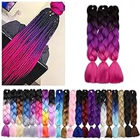 Vista 135 de Benehair 1 paquete de 1 paquete de extensiones de cabello trenzado de 24 pulgadas, extensiones de cabello sintético de alta temperatura, extensiones
